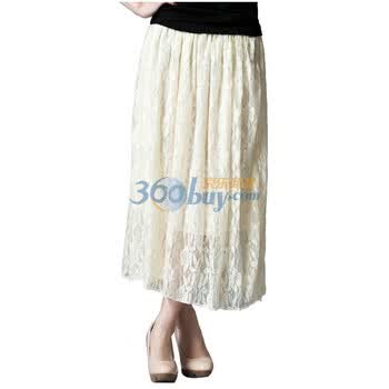 2012春装新款 韩版时尚修身女装甜美气质蕾丝半身裙长裙519122 黄色 均码