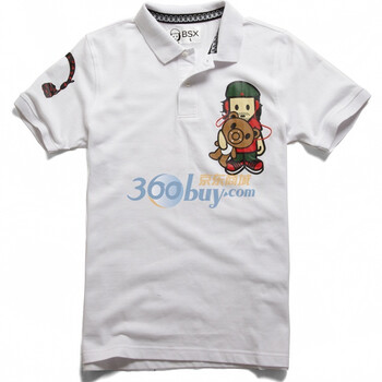 Giordano佐丹奴BSX Polo 男MINI CHE经典头像印花POLO 04011100 白色 XL