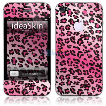 ideaSkin 苹果 iPhone 4S(LOGO版) 皮肤 粉色魅惑豹纹 外壳保护套皮贴膜 CJQA010417