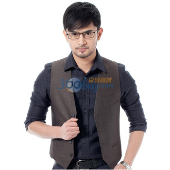 DancingRiver 休闲时尚百搭修身4粒扣男士马甲咖色56