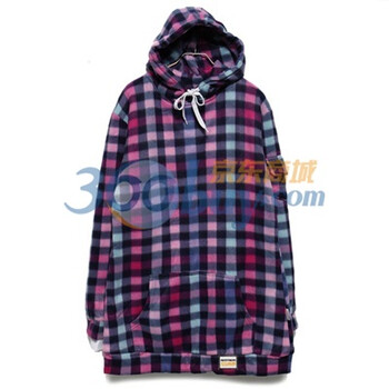 时尚起义 冬装韩国进口亮丽格纹滑雪衫 女564064滑雪季 青莲色系 XL