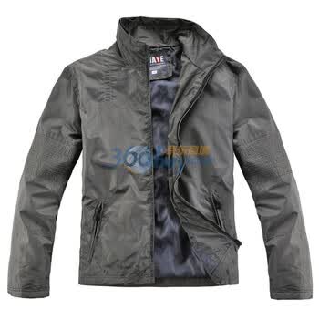 ruaye睿奕2011秋装新款男装立领拉链连帽休闲夹克R13J06 灰色 XL/180