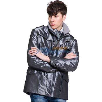 佐肯EingeZogen男士时尚百搭休闲修身中长款棉衣M-118 银灰色 XXL