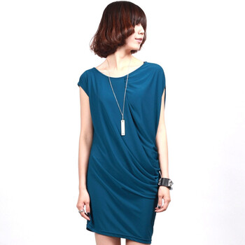 CELLMICELL 巴哈米舍2012春夏新款女装 不对称设计针织连衣裙(送吊带) 702AL023 蓝色 F