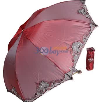 天堂伞 2012年新款系列 防紫外线 防晒 晴雨伞 386E花之心语 1号红