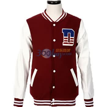 TUOYI韩国新款胸前D字绣花美式棒球服日韩男式小外套短款K707 红色 XXL