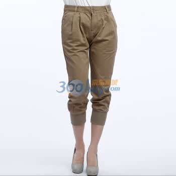 kitterick 女装 舒适 休闲 纯色 分裤 LBAK502-茶色M