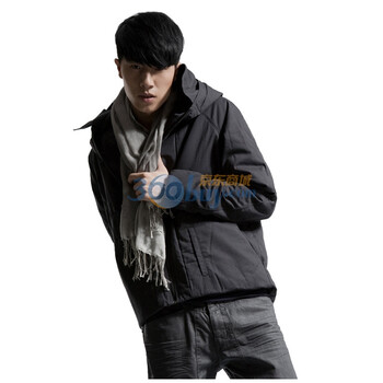 圣迪奥sdeerhe 男装 冬 造型感剪裁休闲连帽棉服灰0472366 深灰 XXL