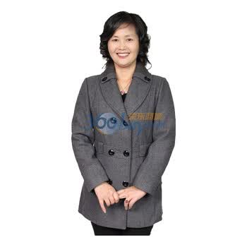 露西法兰 中老年女装冬装新款 妈妈装 简约中长款羊毛尼大衣外套 JS-兰红姆118 灰色 XXXXL