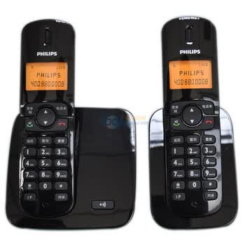 飞利浦（PHILIPS） DCTG270DUO 2.4G 数字无绳电话子母机来电显示中文语音报号（黑色）