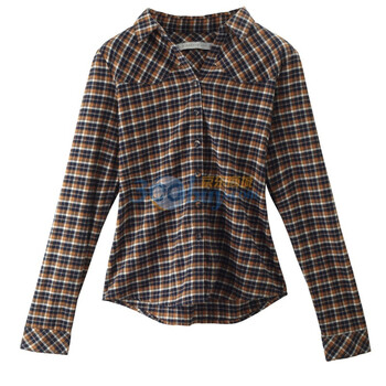 Giordano佐丹奴 衬衫 女狂野格子法兰绒衬衫 01341511 深蓝色 M