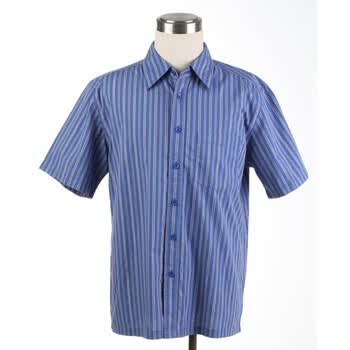 Friendsco 法都 男士蓝色条纹纯棉翻领短袖衬衫 FH2587S001-39 190/104A(54A)