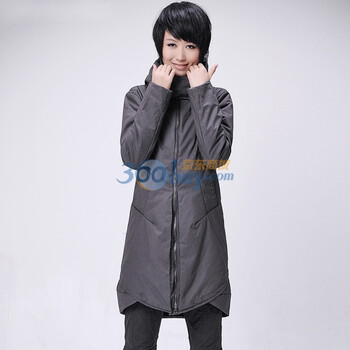 自然逸 秋冬 2011冬季新品 韩版修身 棉衣 女装 中长款 显瘦长款棉服 浅灰色 M