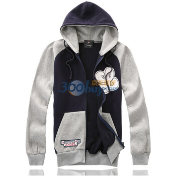 2011秋装新品男装连帽个性简约开衫卫衣休闲外套K705藏蓝XXL