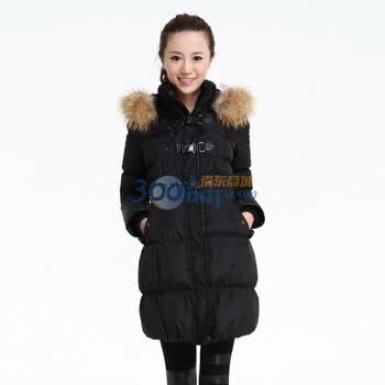 Aozi奥姿 2011冬新带帽立领加厚羽绒服ZF0306 黑色 XL