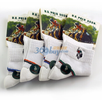 U.S. POLO ASSN.男士运动袜子颜色随机四双装5009 均码