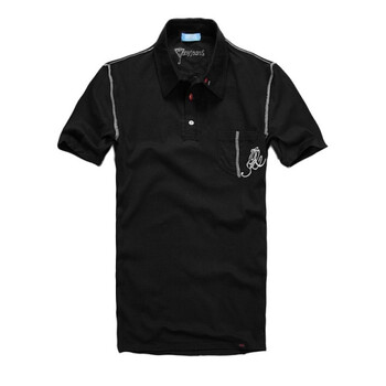 汤尼俊士(Tonyjeans)全棉撞色辑线短袖衫1208209570-99 黑色 M
