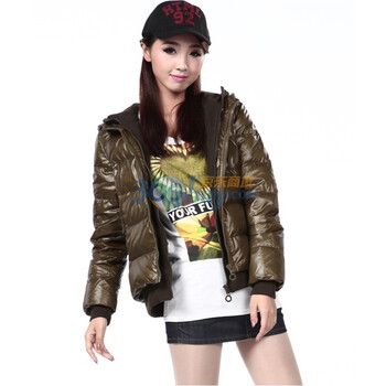 2011新款 康博羽绒服 女休闲双帽短款 KB1118 绿色 185/104A(XXXL)