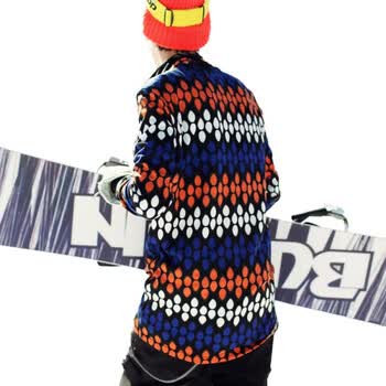 时尚起义 冬装韩国进口宽松印花图案T恤 男564723滑雪季 蓝色系 XL