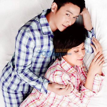 朗绪2012春陆毅鲍蕾<em>推荐情侣</em>款纯棉格子<em>睡衣</em>