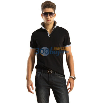 浪氏威尔lansiwear2012夏季品牌男装POLO衫男士高档时尚T恤LSAKT6696 黑色 54