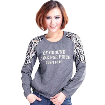 科蒂卡诺 koodikanllo 春装新款上衣圆领长袖T恤女装修身长袖深灰8802