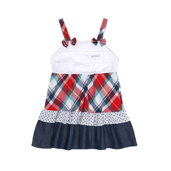 安宝儿 夏款新品灿烂格调吊带裙外出服 婴儿衣服宝宝服饰女童服装 无袖裙子 A8832 红色 36M/100cm