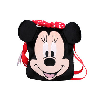 迪士尼DISNEY米奇幼儿包斜挎包 可爱毛绒包 儿童小侧背包M1015 米妮黑色