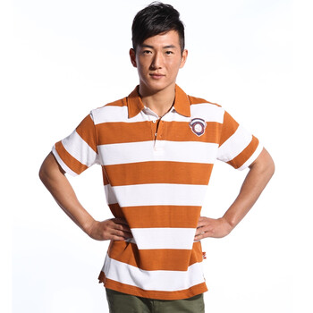格圣特 GODSEN 短袖男士T恤 条纹 透气排汗 LT09-007 橙色 XXL