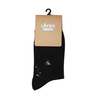 Utree 约晴 男袜 纯色小蜘蛛 商务袜 6咖啡