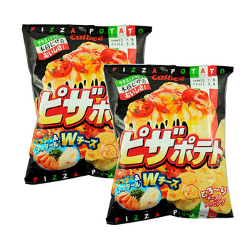 日本原装进口食品 卡鲁比 披萨味土豆片（小包）70g*2包 #0490