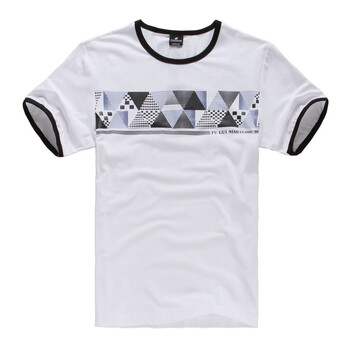富贵鸟 男装 夏季新款生活休闲短袖圆领T恤51722163 白色70 190(XXXXL)