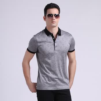意大利DC高端男装 2012夏装新款简洁经典翻领T恤衫 POLO衫 修身短袖T恤GOLF L222402-80 灰色 XXL