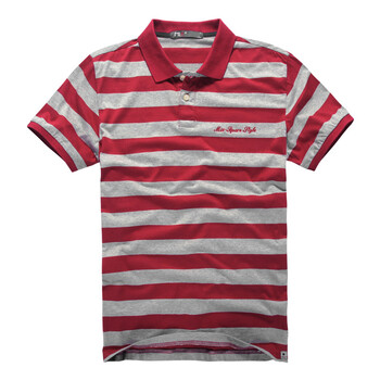 MIX2 夏季新品英伦风条纹多色翻领polo衫短袖L22T97C1 红色 XXL