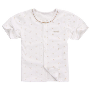 RoyalSonny 皇家宝贝 新品 男女童T恤短袖全开扣短袖上衣 223120024 咖啡色 100