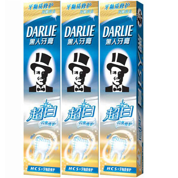 DARLIE 黑人超白修护牙釉质牙膏 140g*3支 加赠 150g