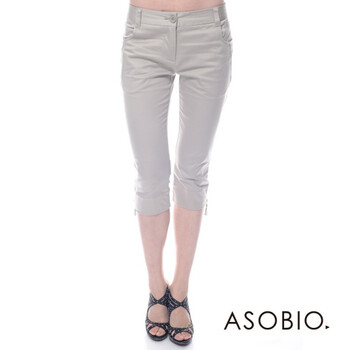 ASOBIO 女装纯色休闲五分裤 4122738469 鼠灰色 40