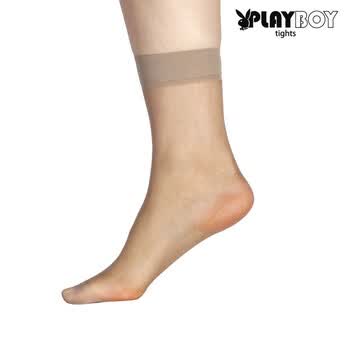 PLAYBOY 花花公子 15DEN透明水晶丝短袜/袜尖加固6026 黑色 均码