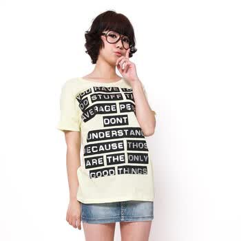 Basic House 百家好 夏装 字母休闲短袖T恤HLTS322B 红色 165/68A/L