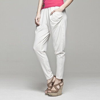 百依秀子 2012年新款百搭显瘦哈伦裤小脚裤长裤2012-B270 白色 L
