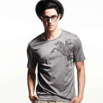 MGB 夏季新品男士72.5%莱赛尔混纺短袖T恤8921624-95 深灰色 185/104A/XL