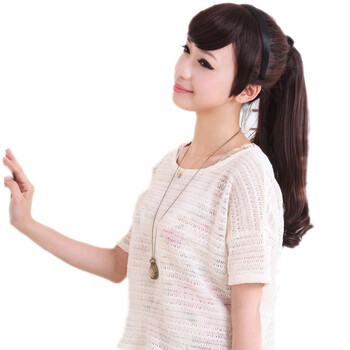 花 假马尾 普通高温黑棕(没染色偏<em>自然黄</em>)【图