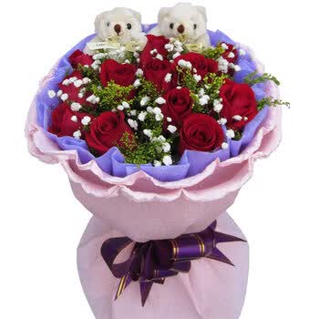 情人节礼物 鲜花12朵红玫瑰<em>花</em> 速递全国 <em>生日送</em>