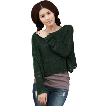 INMAN茵曼 镂空织法修身针织衫SW8234小组