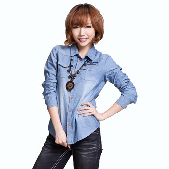 UGIZ+韩版女装秋装新款时尚休闲翻领字母衬衫UCSU3