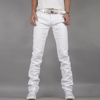 嘟麦2013新款 男士 修身牛仔裤 白色 34