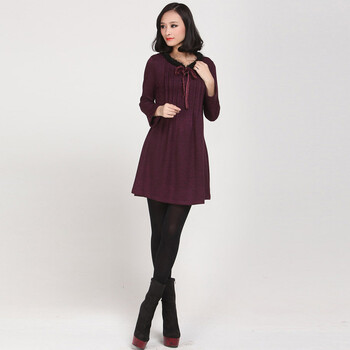 帝柔<em>品牌女装</em>2014新款春装<em>毛衣</em>长款连衣裙DR