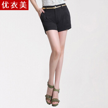 优衣美2014新款女装女裤子 大码<em>短裤女秋装</em> 胖