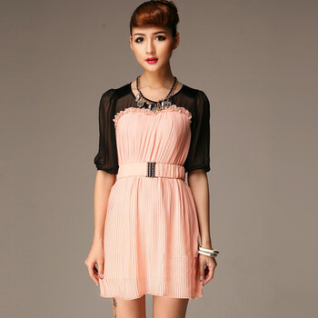 BCBG腰订珠真丝连衣裙4582 原单!小组,BCB