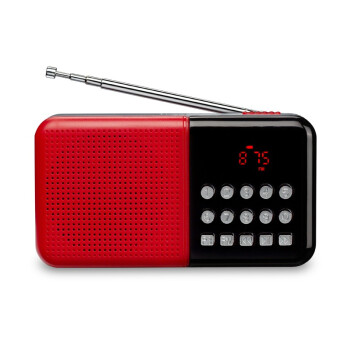 现代（HYUNDAI） H11 便携式插卡迷你音箱 老人收音机唱戏机 晨练散步外放MP3播放小音箱 红色